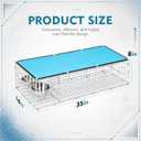 35 x 16 x 8 Inch Foldable Large Pigeon Trap Cage up to 12 Birds, Water Container & Food Pan, Pigeon Trap with 3 One-way Doors, Shade, Collapsible & Portable for Outdoor Use, Humane Bird Control