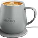 12oz IntelliHeat Coffee Mug | Baristas Choice | Exclusive Wireless SmartSense Pad | Maintains Perfect 135F | Hand-Crafted Ceramic Mug & Lid | for Tea Drinkers | Backed for Life - Grey (Gray)