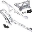 CNC Aluminum Top Plate Front Rear Chassis Brace Bracket Set for 1/5 RC Car LOSI Desert Buggy DBXL-E 2.0 Upgrade Part (Top Plate+Front Rear Brace Silver)