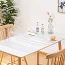 Frosted Table Cover Protector 22 x 42 Inch, 1.5mm Thick Plastic Desk Protector Mat, Rectangular Waterproof PVC Placemats, Transparent Mat for Desktop, Dining Room Table, Office Writing Desk