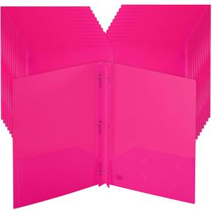 Mr. Pen- Plastic Folders with Pockets and Prongs, 24 Pack, Letter Size | Pink, Flexible Plastic Folders with Prongs