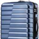 Coolife Luggage Suitcase Carry on Hardside PC+ABS Spinner TSA Lock Telescopic Handle (Size: S(20in_carry on) Blue