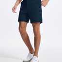 SNOWTEN Men's Classic Fit 7/9/11 Inch Golf Shorts Basic Lightweight Stretch Hiking Casual Short with 2 Pockets and 1 Hidden, Blue, Size: L7.W30