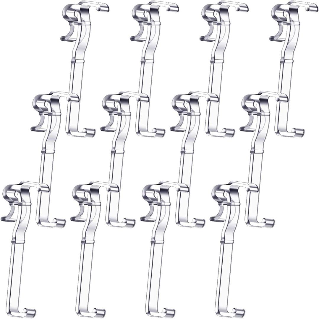 2.5 Inch Valance Clips Window Blind Clips Hidden Channel Clear Plastic Valance Retainer for Horizontal(12 Pieces)