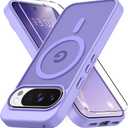 Vansdon for Google Pixel 10/10 Pro Case, Compatible with MagSafe, Magnetic Translucent Matte Slim Protective Cover with 1 Screen Protector - Military-Grade Drop Protection (Light Purple)