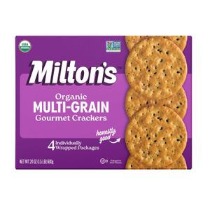 Milton's Organic Crackers, Multi-Grain - Certified Organic, Non-GMO Project Verified, Kosher, Made With 4 Whole Grains & 3 Seeds, Great for Charcuterie Boards - 24 Oz, Pack of 1, Best By: Dec/24/2025