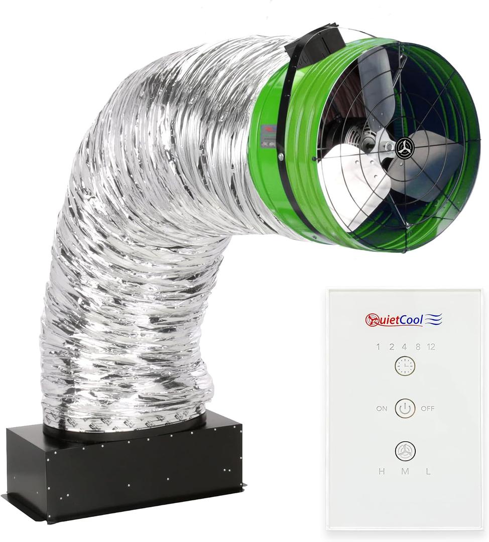 Quietcool QC ES-7000 RF Energy Saver Advanced Whole House Fan with Wireless Control - Up to 6878 CFM - As low as 164 watts - Two Speed - Covers up to 3,439 SQFT