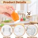 AuroTrends 2 oz Glass Bottles with Lids 16 Pack, Leak-Proof Ginger Shot Bottles with Caps (White), Ideal for Protein Powder, Juice, Samples, Whiskey(Dishwasher Safe & Refrigerator Safe Only)