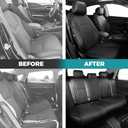 Custom for Honda Accord Seat Covers 2023 2024 2025 LX, Faux Leather Car Seats Cover Full Set (Rear Row W/Solid Folding Backrest)-Black