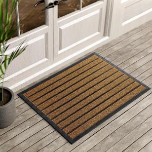 ubdyo Extra Durable Door Mat - Dirt Trapping Outdoor Welcome Mats - Non-Slip Outdoor Indoor Entrance - Low Profile Front Doormat (36" x 24", Bright Brown)