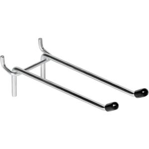 10 Pcs Pegboard Hooks, 6 Inch Peg Board Hooks, Pegboard Pegs Accessories with Rubber Tipped, Double Peg Hook Fit 1/4 Hole, Heavy Duty Tool Utility Hook for Hanging Tools, Bags and More