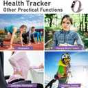 Fitness Tracker with Step Counter/Calories/Stopwatch, Activity Tracker, Health Tracker with Heart Rate Monitor, Sleep Tracker,1.10''AMOLED Touch Color Screen, Pedometer Watch for Women Men, Grey Purple