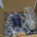 Volens 24pcs Blue Votive Candle Holders for Table Centerpiece, Vintage Flower Glass Tealight Candle Holders Bulk for Wedding Decorations, Bridal Shower, Boho, Home and Party Decor