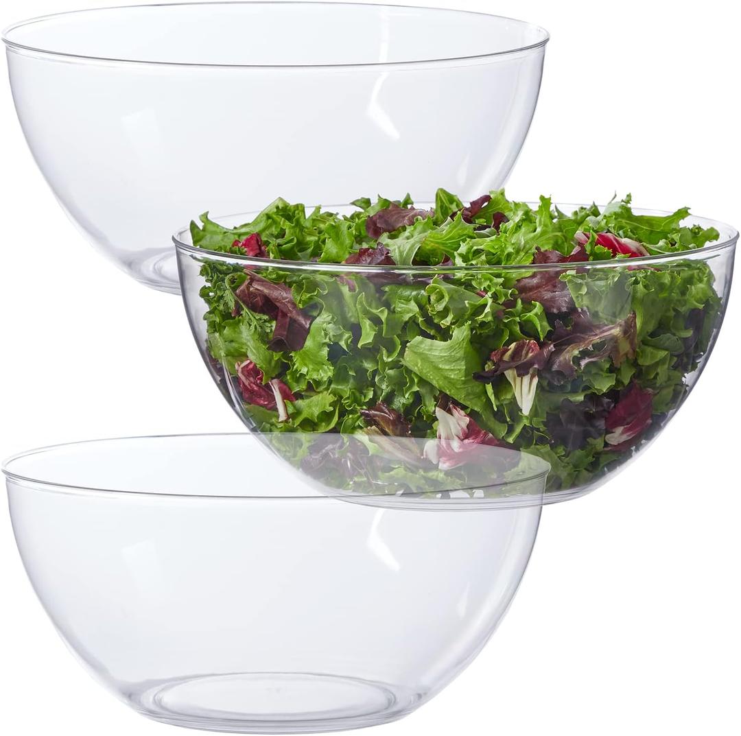 US Acrylic Vista Clear Plastic Salad and Serving 10-inch Bowls | set of 3 | Reusable, BPA-free, Made in the USA | 135 oz. capacity US Acrylic Vista Clear Plastic Salad and Serving 10-inch Bowls | set of 3 | Reusable, BPA-free, Made in the USA | 135 oz. capacity