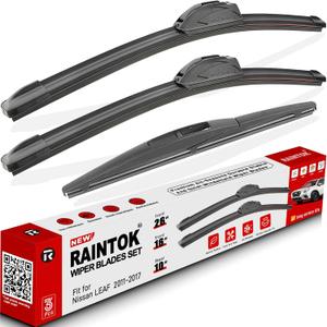 Windshield Wiper Blades Replacement for Nissan LEAF 2011 2012 2013 2014 2015 2016 2017 Original Factory Quality Front Rear Wipers Blade Set for My Car - 26" 16" 10" (Pack of 3)