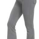 Women's Flare Leggings with Pockets High Waisted Butt Lifting No Front Seam Tummy Control Bootcut Yoga Pants for Women (Lightgrey, Small)