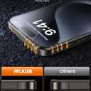 ruwa Screen Protector for iPhone 15 Pro 2-Pack HD Clear Tempered Glass Film with Auto Dust-Elimination Alignment Kit, 9H Hardness Drop Protection, Scratch Resistant, Full Coverage, Bubble-Free (Transparent)