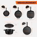 6 Piece Pre-Seasoned Cast Iron Cookware Set – Incl. 5QT Dutch Oven with Lid, 8'' and 10.25'' Cast Iron Skillets, 10.5'' Round Griddle, and a Square Grill Pan for Kitchen, Stovetop, & Camping