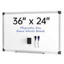 36" x 24"  Whiteboard for Wall, Dry Erase Board with Silver Frame, Hanging White Board for Office, Home, Classroom, Conference Room