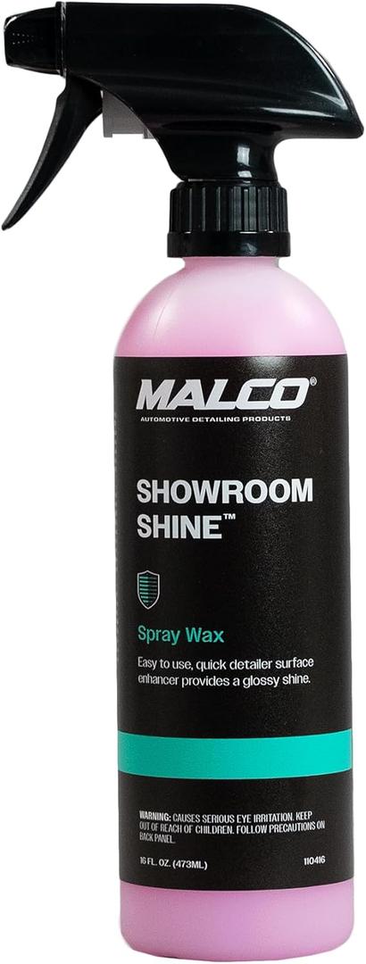 Malco Showroom Shine Spray Car Wax  Best Car Wax Spray for Professional Finish/Easy to Use Instant Detailer/Cleans and Waxes Painted Surfaces, Metal and Glass / 16oz. (110416)