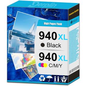 940XL 940 XL High Yield Ink Cartridge Use for Officejet Pro 8000 8500 8500A Plus Printers (4 Pack)