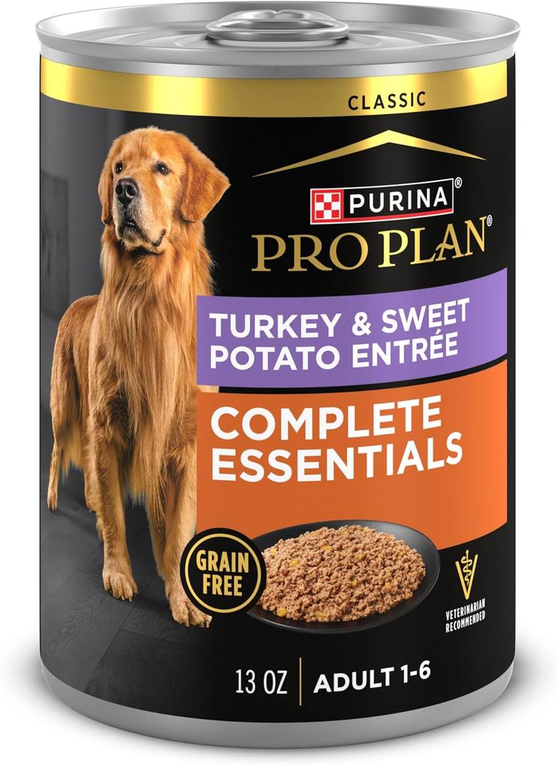 Purina Pro Plan Dog Food, Grain Free Wet Classic Turkey and Sweet Potato Entre - (Pack of 12) 13 oz. Cans BBD: 10/2027