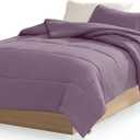 UGG Leonora Comforter Set with 1 Pillow Sham Lightweight Down Alternative Blanket Reversible All Season Washable and Hypoallergenic Bedding Set for College Dorm, Twin/Twin XL, Purple Shadow
