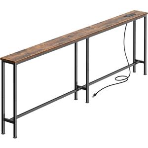 Huuger 70.8 Inch Console Table, Skinny Sofa Table with Charging Station
Narrow Behind Couch Table with Outlet, for Living Room, Sofa Back,Rustic Brown
