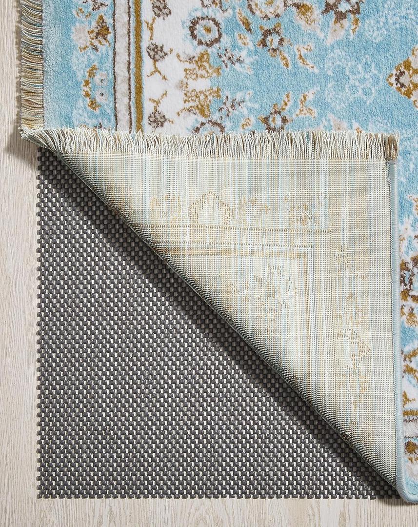 Veken 8x10 Ft Rug Pad Gripper for Hardwood Floors, Non Slip Dark Grey Rug Pads for Area Rugs, Thick Rug Grippers for Tile Floors, Under Carpet Anti Skid Mat, Keep Your Rugs Safe and in Place
