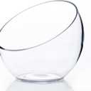 WGVI Clear Slant Cut Bowl Glass Vase, Glass Terrarium, Candy Dish, Glassware, Slant Open: 7". Height: 6" x 2.7". Base: 4" (1 Piece)