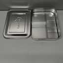 LunchBots Large Cinco Stainless Steel Lunch Container - Five Section Design Holds a Variety of Foods - Metal Bento Box - Dishwasher Safe - Stainless Lid