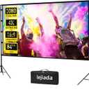 Upgraded 84 inch Projector Screen with Stand Portable Projection Screen lejiada 16:9 4K HD Projections Movies Screen with Carry Bag for Indoor Outdoor Home Theater Backyard Cinema Travel