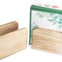 2 Pcs Napkin Holder for Table, Wood Farmhouse Napkin Holder Standing Napkin Dispenser for Kitchen Dining Room Restaurant Hotel Cafe Bar, Rustic Kitchen Room Table Decor(5"x 5"x 5") - BrownWhite