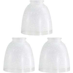 3-Pack White Linen Frosted Bell Glass Shade Replacements, Ceiling Fan Light Covers Glass Globes Lampshades for Chandelier Vanity Lights Wall Sconces, 1.61" Fitter Size, 5" high x 4.7" diameter