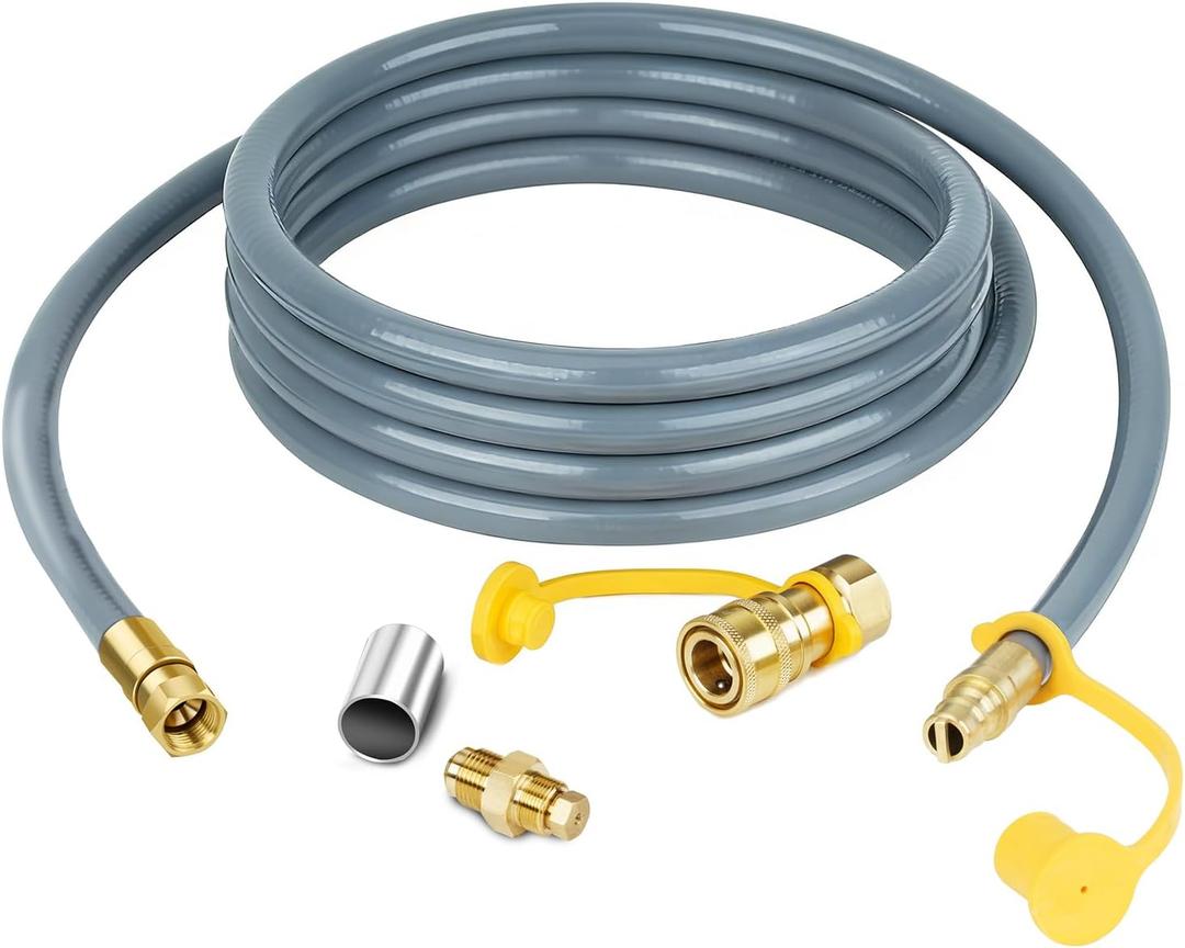 Skyflame 1/2" ID Natural Gas Conversion Hose Kit (12FT) with Quick Connect/Disconnect Fittings for BBQ, Grill, Fire pit, Pizza Oven, Patio Heater and More NG Appliance, 50K BTU