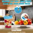 Teenyyou 6 Pcs Silicone Mason Jar Lids with Straw Hole for Wide Mouth Mason Jar Thickened Leak Proof Lid for 86 mm Reusable Large Canning Jars Caps(Classic)