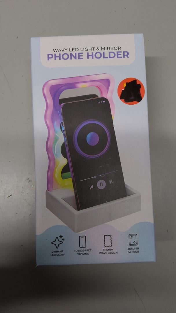 2 PCs Phone Holder Wavy Led Light & Mirror