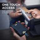 RUNBOX Leather card Holder Wallet for Men and Women, Holds 8+ Cards Plus Cash, RFID Blocking Mens Wallet with Stretchable Cash Band, Massive Capacity Wallet for Front Pocket, Perfect Gifts for Men (05- Black & Blue)