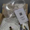 LEDIARY 20 Inch Low Profile Ceiling Fans with Lights and Remote, Fandelier Ceiling Fan Flush Mount, 3000K-6000K Dimmable LED Fan Light, White Modern Ceiling Fans with Lights for Bedroom