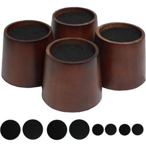 Wooden Furniture Risers 4 Inch Tapered Bed Risers Set of 4, Heavy Duty Wood Bed Lifts for Table, Sofa, Couch, Desk and Dresser (Tapering)