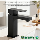 Black Bathroom Faucet Bathroom Sink Faucet One Hole Faucet SUS304 Stainless Steel Single Handle 1 Hole Vanity Faucets for Bathroom Sink NO-Lead Matte Black Bathroom Faucet, SF3-BK