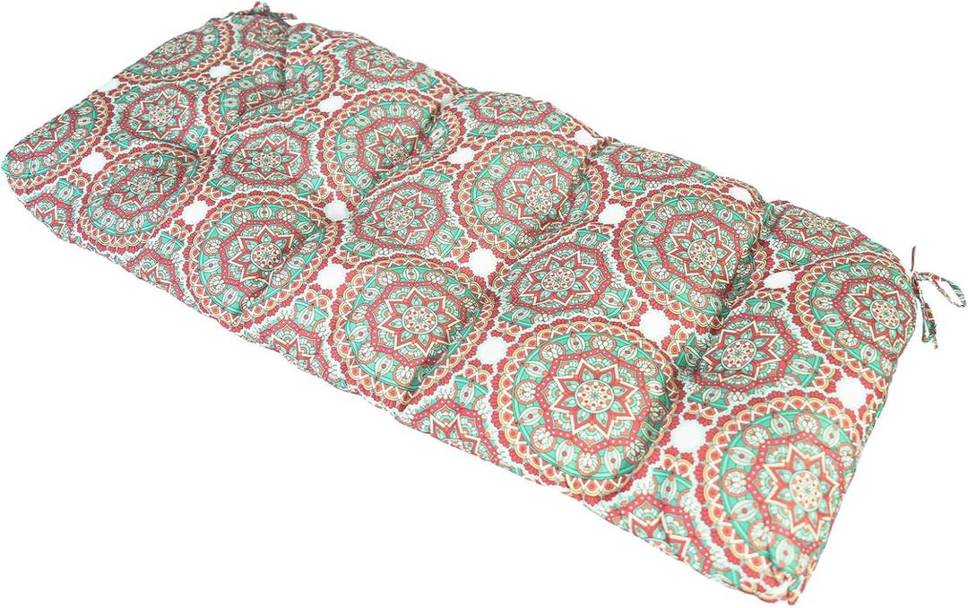 Outdoor Bench Cushion 48 inch, Patio Outdoor Bench Cushion Outdoor, Patio Furniture Chair Cushion Bench Pad, Porch Swing Cushion with Ties, 48 * 18 * 3inch, Vintage Court Flower