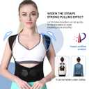 VOKOKOYA Posture Corrector for Women and Men,Adjustable Shoulder Straightener,Back Support Brace,Upper Spine scoliosis, hunchback Black Medium