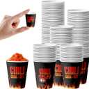 Chili Cook Off Party Supplies, 400 Pack Chili Tasting Bowls Bulk 3oz Disposable Paper Sample Cups, Chili Cook Off Contest Decorations for BBQ Competitions, Festivals, Cookouts, Tailgating (Black)