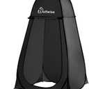 Wolfwise Pop Up Shower Tent, Portable Instant Changing Tent with Ventilation Window & Carry Bag, Privacy Bathroom Toilet for Beach, Camping & Outdoor, Width 40 ", Height 75 ", Black (Standard: 6'3" H, 39.4" W)