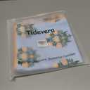 TIDEVERA Coastal Indoor Outdoor Throw Pillow Cover ONLY, 18"x18" Water Repellent for Couch, Patio, Backyard, Baby Blue Orange Floral with Piping