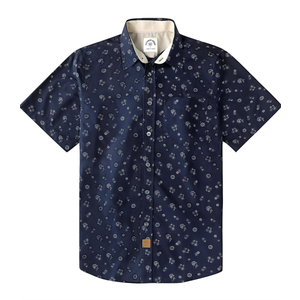 Dubinik® Mens Short Sleeve Button Down Shirts 100% Cotton Plaid Men's Casual Button-Down Shirts with Pocket Size Medium