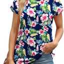 Alaroo Womens Summer Tops Short Sleeve Shirts Crew Neck Tshirt Cute Trendy Tunic Blouses (S-3XL) (L)