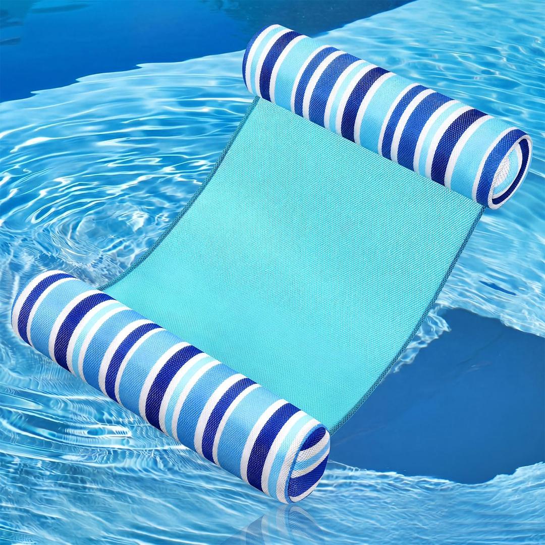 Lunmon Pool Floats Foam Hammock for Adults Non Inflatable, Stripe, Blue