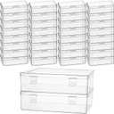 Bead Organizers and Storage, Mini Transparent Plastic Boxes Holder Cases for Diamond Drawing Bracelet Making Nail DIY Craft Jewelry Battery Screw (2 Pcs Outer + 32 Pcs Inner Boxes)